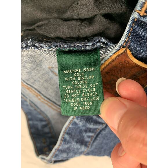 LAUREN JEANS CO Ralph Lauren Denim Cut Off Shorts 8 Blue Wash Distressed VGUC - Picture 6 of 6